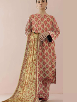 Elegant Digital Print Premium Linen Ensemble with Dupatta - Unstitched 3 Piece